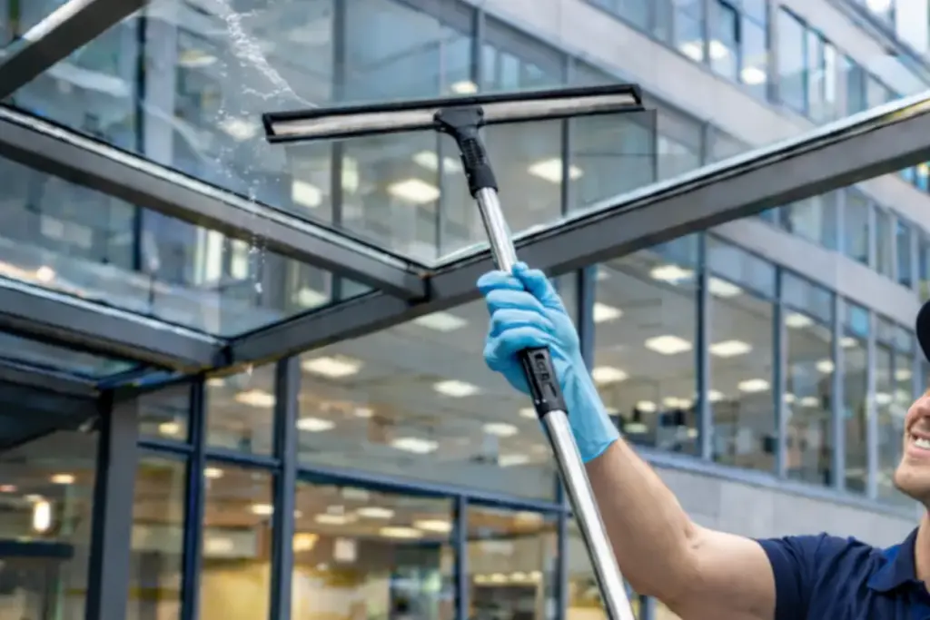 MD Hausmeister Service bei der Glas- und Fensterreinigung für Privat- und Gewerbeobjekte in Erlensee.