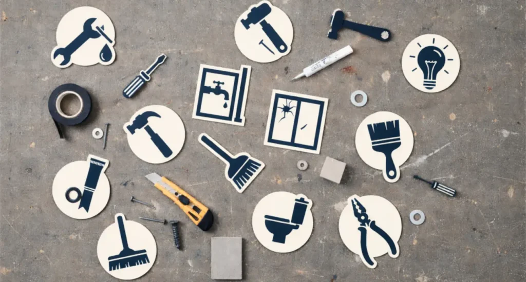 Ein Mitarbeiter von MD Hausmeisterservice führt eine kleine Reparatur an einer Haustechnik-Anlage durch.